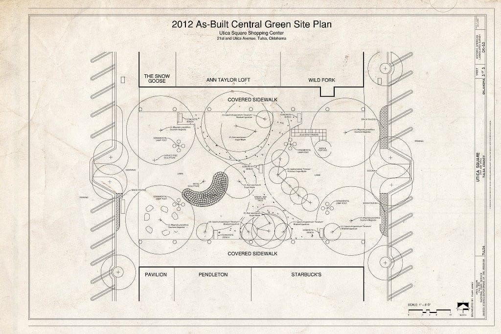 Blueprint 2012 As-Built Central Green Site Plan - Utica Square, 21st and Utica Avenue, Tulsa, Tulsa County, OK