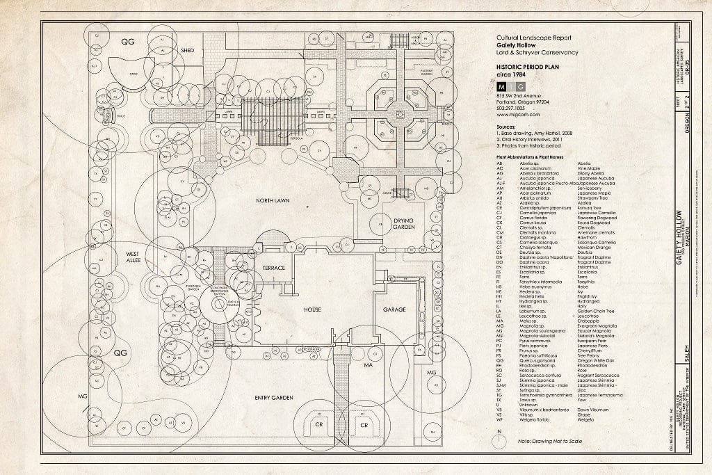 Blueprint 2. Historic Period Plan ca. 1984 - Gaiety Hollow, 545 Mission Street, Salem, Marion, OR