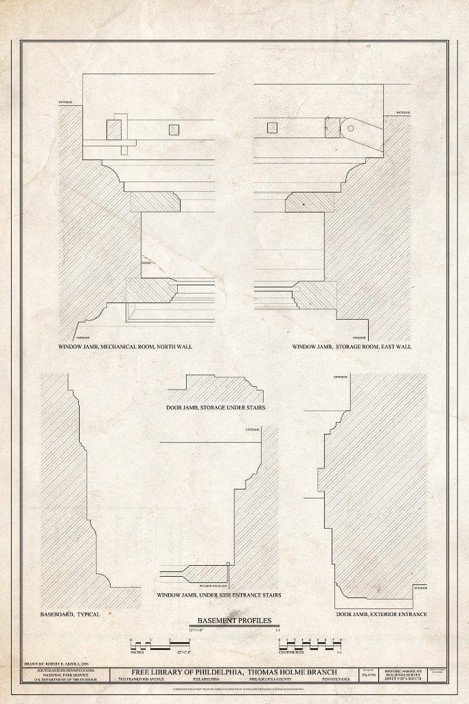 Blueprint Basement Profiles - Free Library of Philadelphia, Thomas Holme Branch, 7810 Frankford Avenue, Philadelphia, Philadelphia County, PA