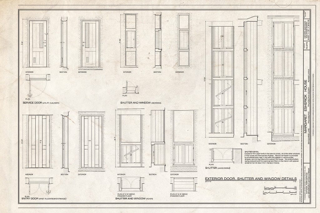 Blueprint Details - Margaret Esherick House, 204 Sunrise Lane, Philadelphia, Philadelphia County, PA