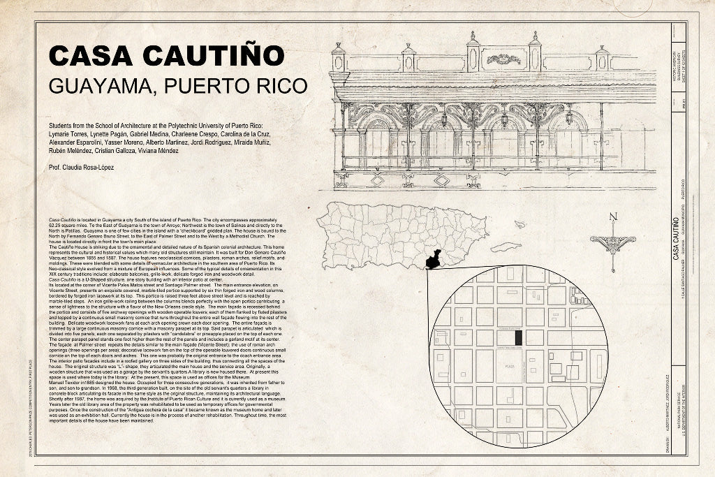 Blueprint Cover Sheet - Casa Cautino, 1 Calle Santiago Palmer, Guayama, Guayama Municipio, PR