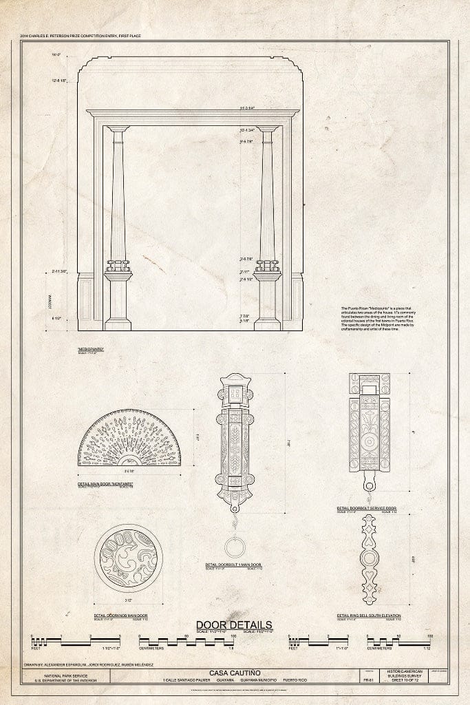 Blueprint Door Details - Casa Cautino, 1 Calle Santiago Palmer, Guayama, Guayama Municipio, PR