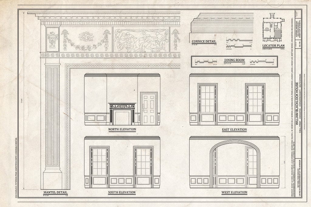 Blueprint Details - William Blacklock House, 18 Bull Street, Charleston, Charleston County, SC