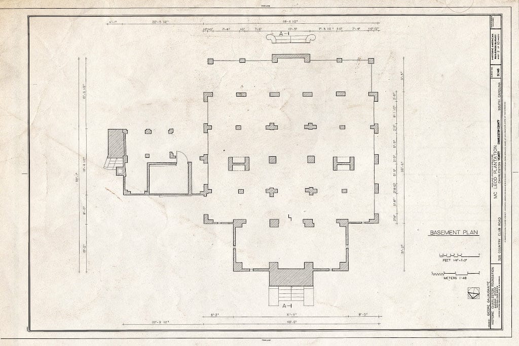 Blueprint Basement Plan. - McLeod Plantation, 325 Country Club Drive, Charleston, Charleston County, SC