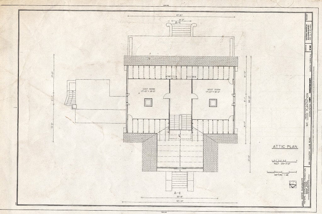 Blueprint ATTIC Floor Plan. - McLeod Plantation, 325 Country Club Drive, Charleston, Charleston County, SC