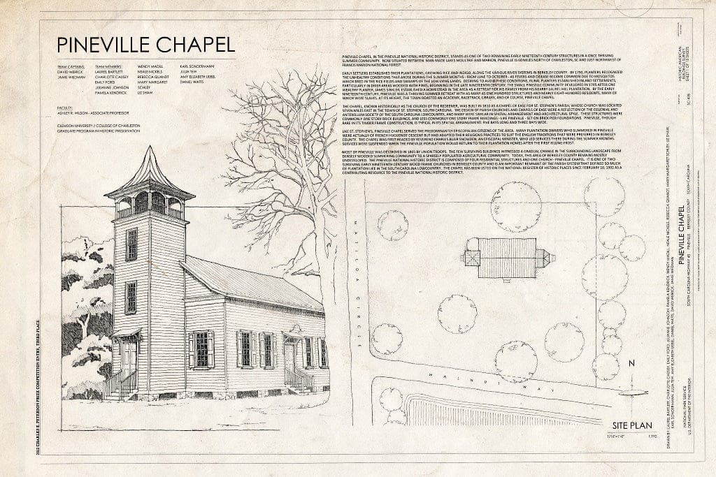 Blueprint Cover Sheet - Pineville Chapel, State Road S-8-204, Pineville, Berkeley County, SC