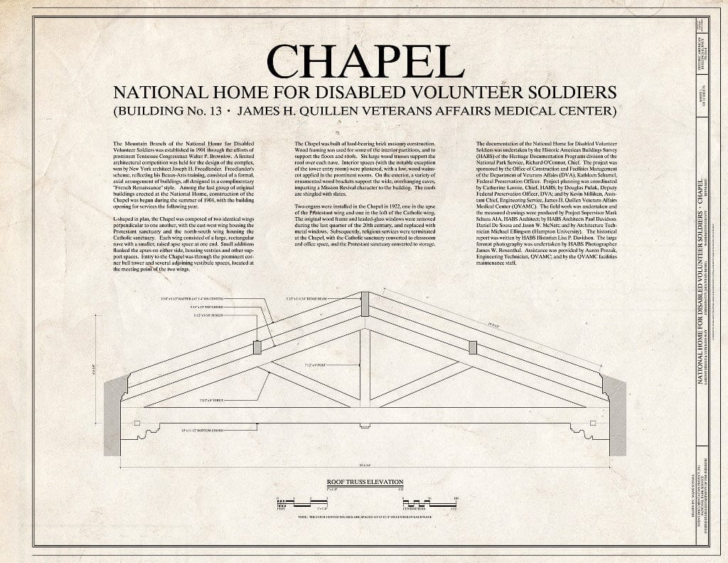 Blueprint Cover - National Home for Disabled Volunteer Soldiers, Mountain Branch, Chapel, Lamont & Veterans Way, Johnson City, Washington County, TN