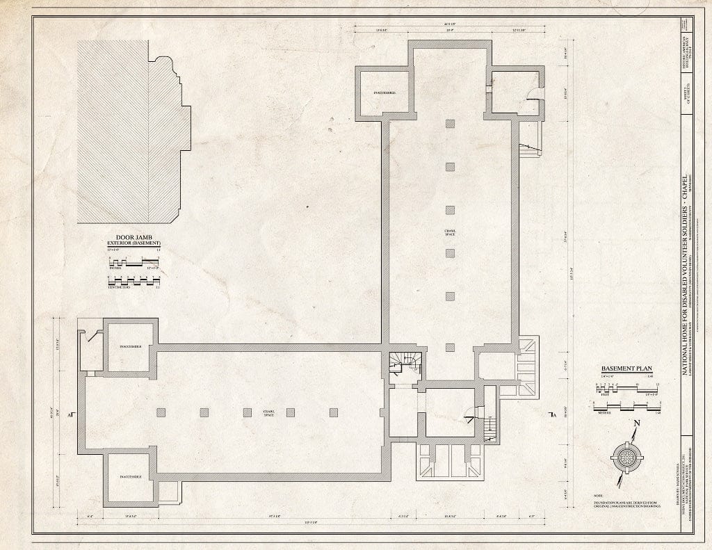 Blueprint Basement Plan - National Home for Disabled Volunteer Soldiers, Mountain Branch, Chapel, Lamont & Veterans Way, Johnson City, Washington County, TN