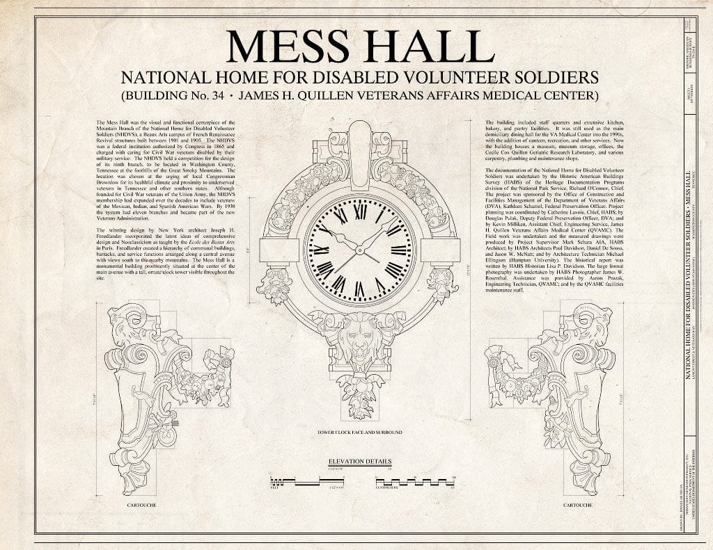 Blueprint Cover - National Home for Disabled Volunteer Soldiers, Mountain Branch, Mess Hall, Lamont & Veterans Way, Johnson City, Washington County, TN