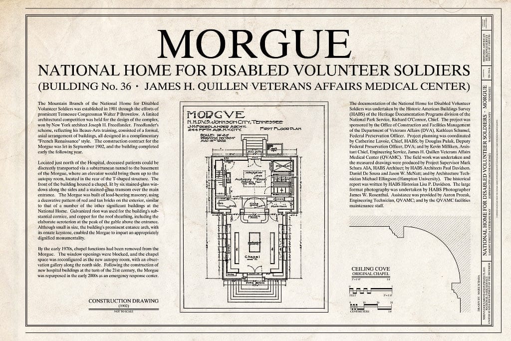 Blueprint Cover - National Home for Disabled Volunteer Soldiers, Mountain Branch, Morgue, Lamont & Veterans Way, Johnson City, Washington County, TN