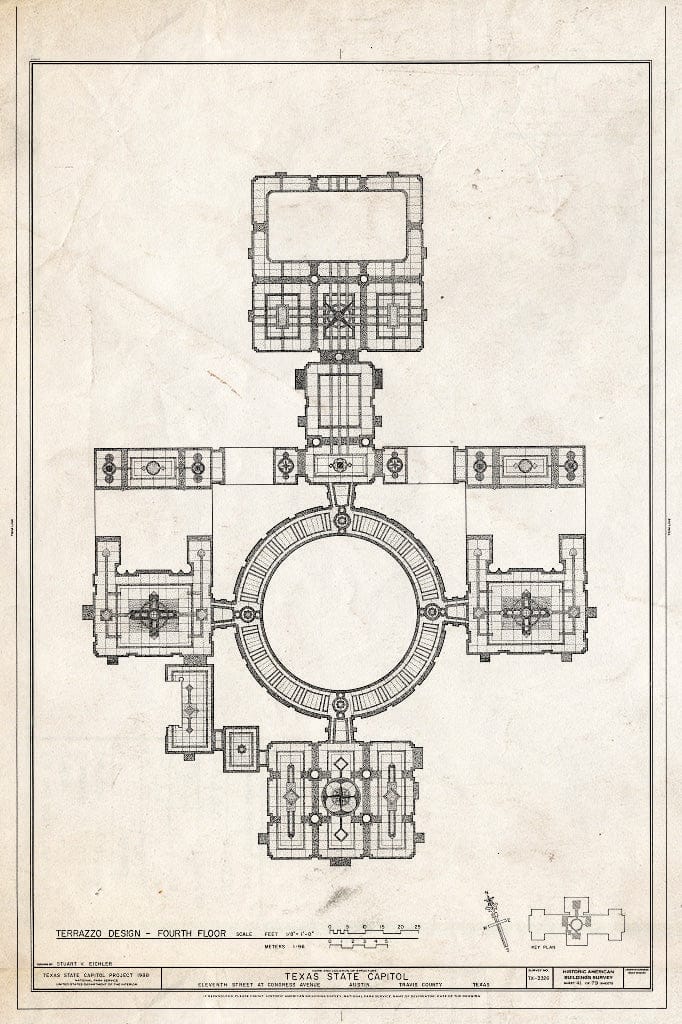 Blueprint HABS TEX,227-AUST,13- (Sheet 41 of 79) - Texas State Capitol, Eleventh Street at Congress Avenue, Austin, Travis County, TX