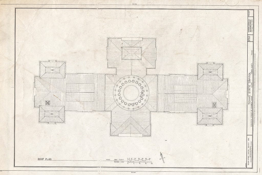 Blueprint HABS TEX,227-AUST,13- (Sheet 43 of 79) - Texas State Capitol, Eleventh Street at Congress Avenue, Austin, Travis County, TX