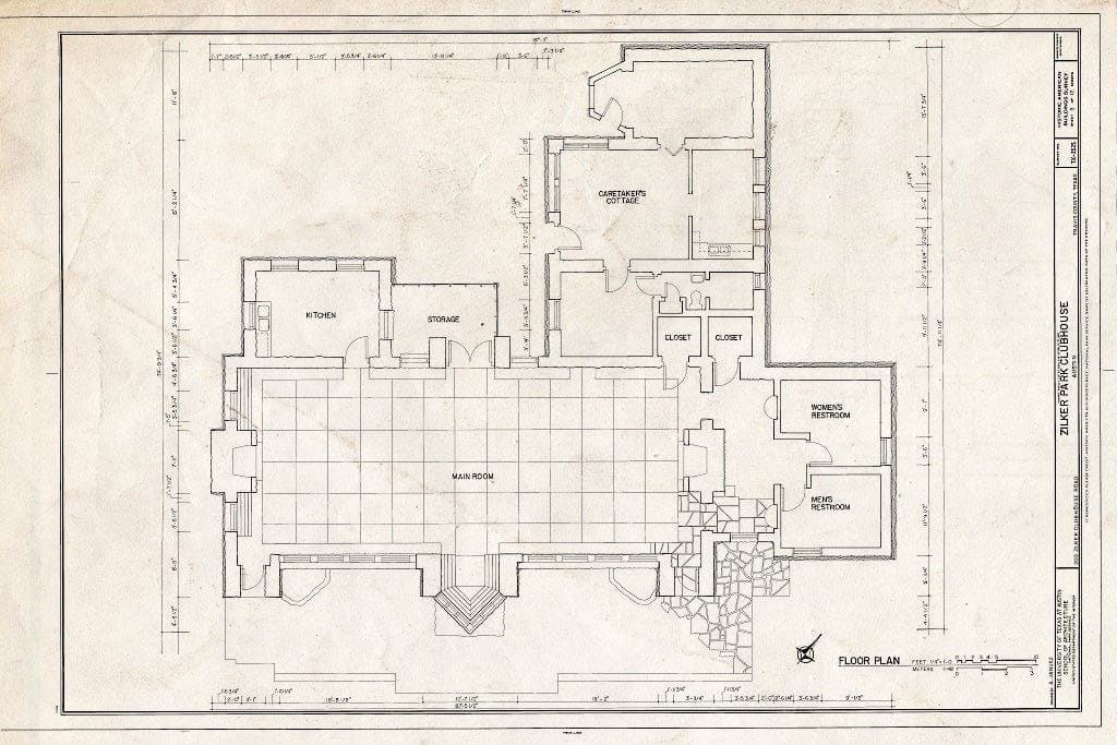 Blueprint Floor Plan - Zilker Park Club House, 200 Clubhouse Road, Austin, Travis County, TX