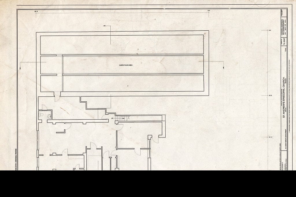 Blueprint Basement Level Floor Plan - Saint Andrew's Episcopal Church, 217 West Twenty-Sixth Street, Bryan, Brazos County, TX