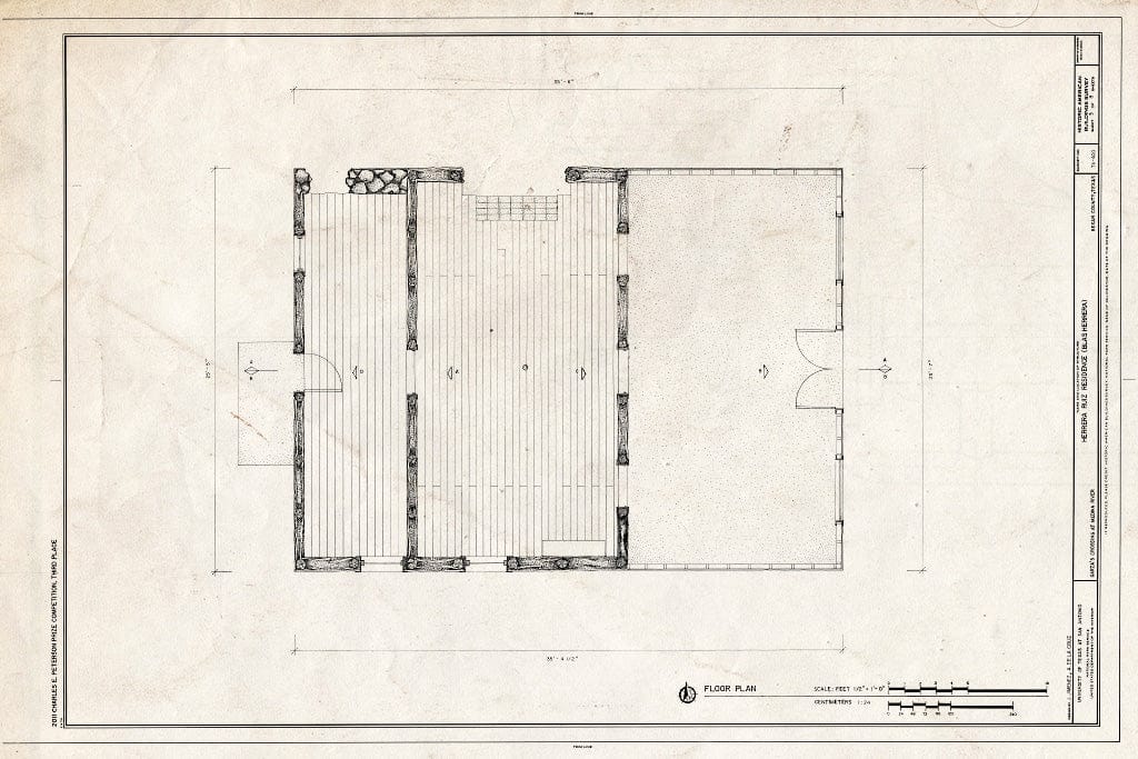 Blueprint Floor Plan - Herrera Ruiz House, Garza's Crossing at Medina River, Somerset, Bexar County, TX