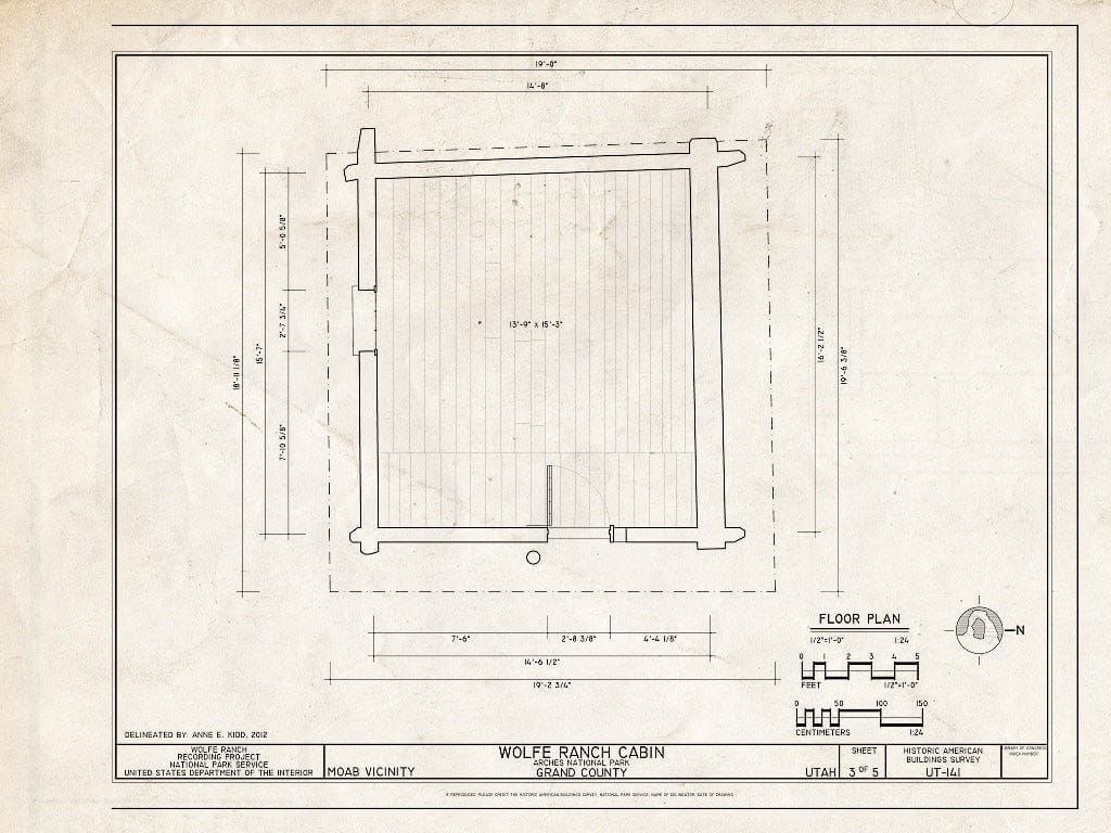 Blueprint Cabin Floor Plan - Wolfe Ranch, Moab, Grand County, UT