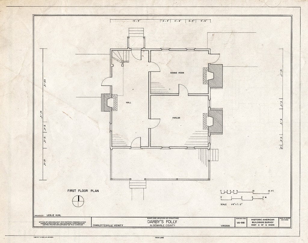 Blueprint First Floor Plan - Darby's Folly, Barracks Road (State Route 658), Charlottesville, Charlottesville, VA