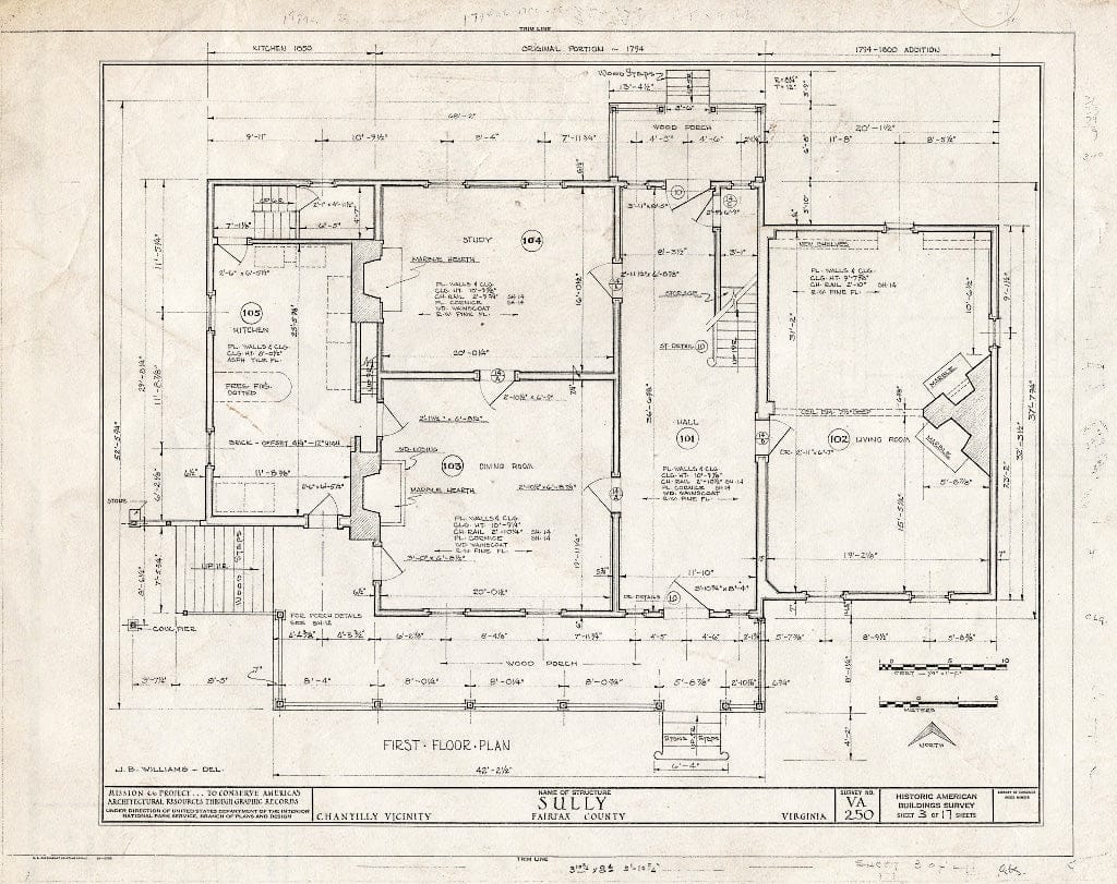 Blueprint 3. First Floor Plan - Sully, 3650 Historic Sully Way, Chantilly, Fairfax County, VA