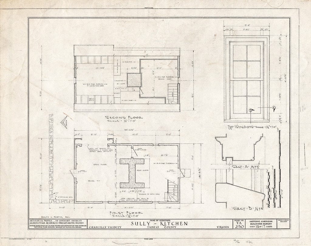 Blueprint 16. Kitchen: Floor Plans and Window Details - Sully, 3650 Historic Sully Way, Chantilly, Fairfax County, VA