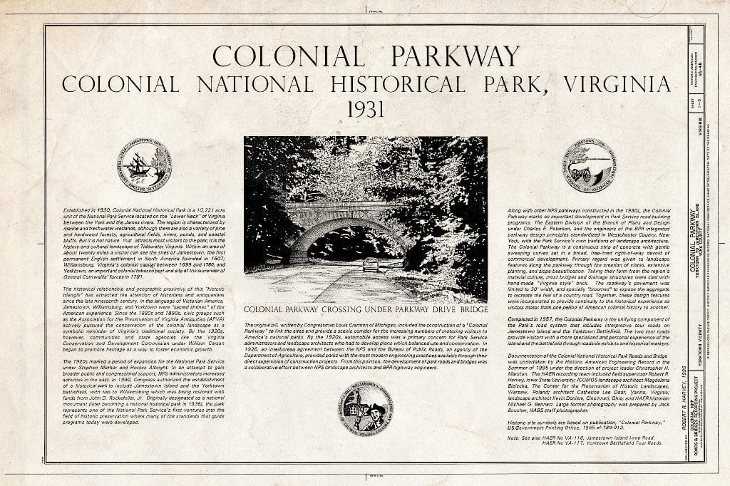 Blueprint 1. Cover Sheet - Colonial Parkway, Yorktown to Jamestown Island, Yorktown, York County, VA