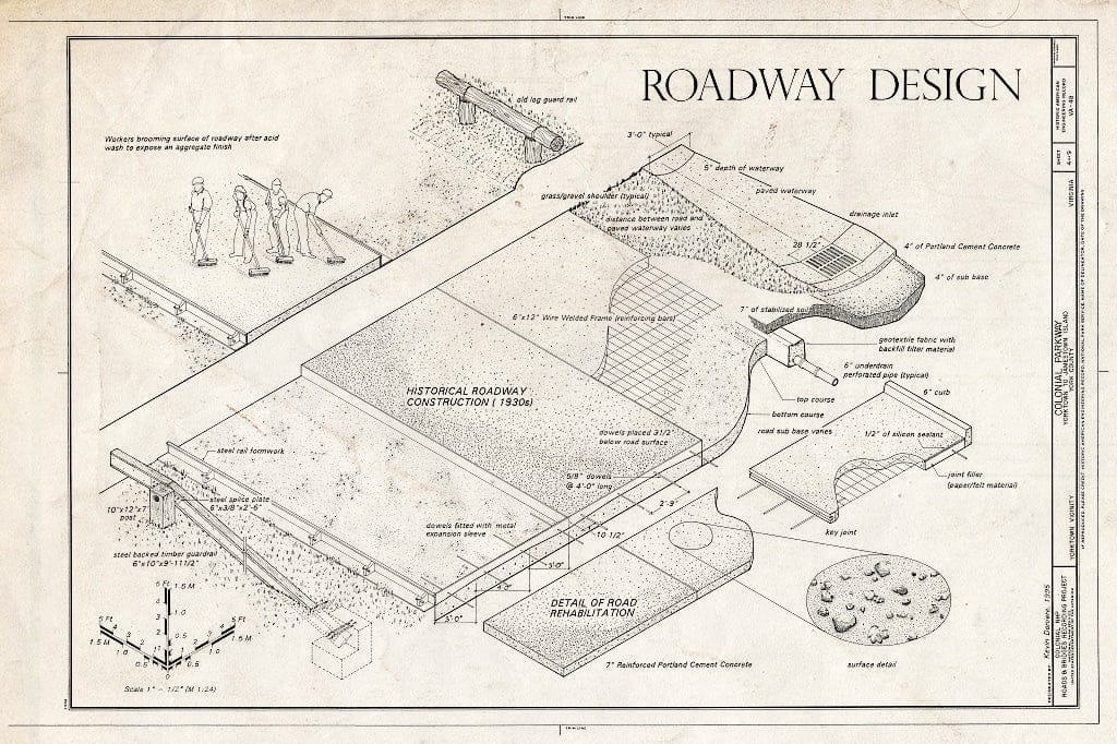 Blueprint 4. Roadway Design - Colonial Parkway, Yorktown to Jamestown Island, Yorktown, York County, VA