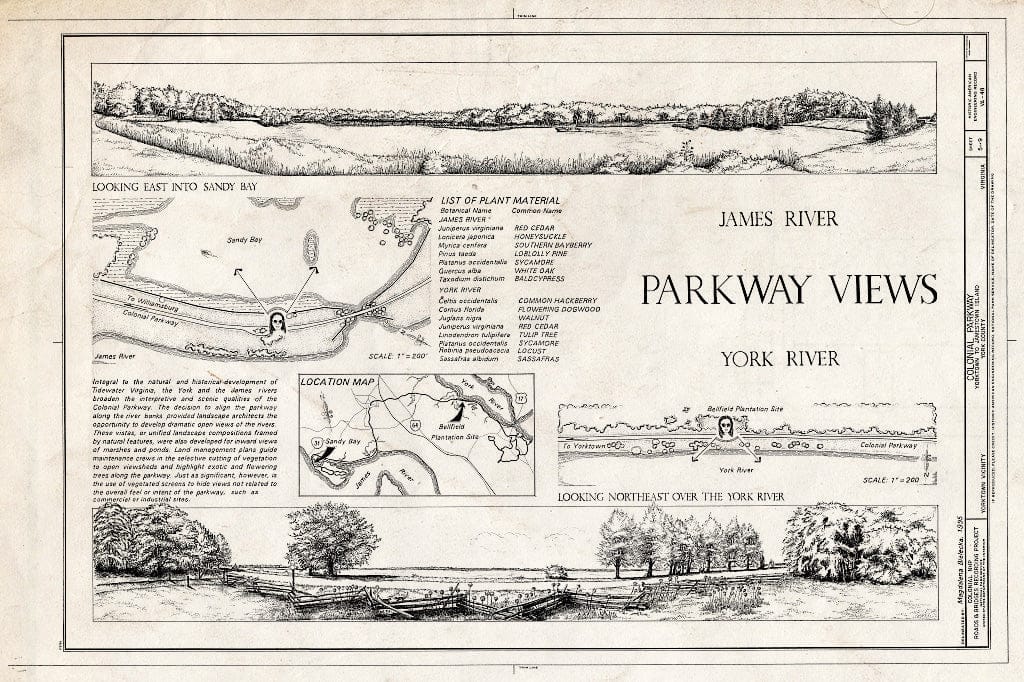 Blueprint 5. Parkway Views: James River and York River - Colonial Parkway, Yorktown to Jamestown Island, Yorktown, York County, VA