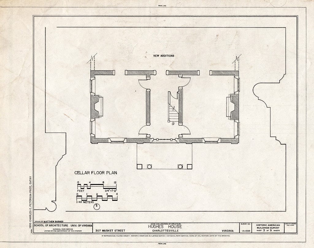 Blueprint Cellar Floor Plan - Hughes House, 307 Market Street, Charlottesville, Charlottesville, VA