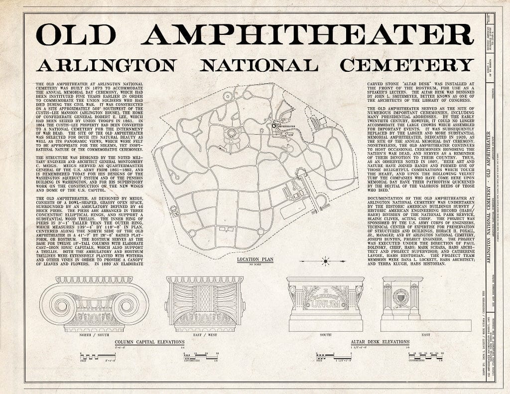 Blueprint 1. Title Sheet - Arlington National Cemetery, Old Amphitheater, Lee and Sherman Drives, Arlington, Arlington County, VA