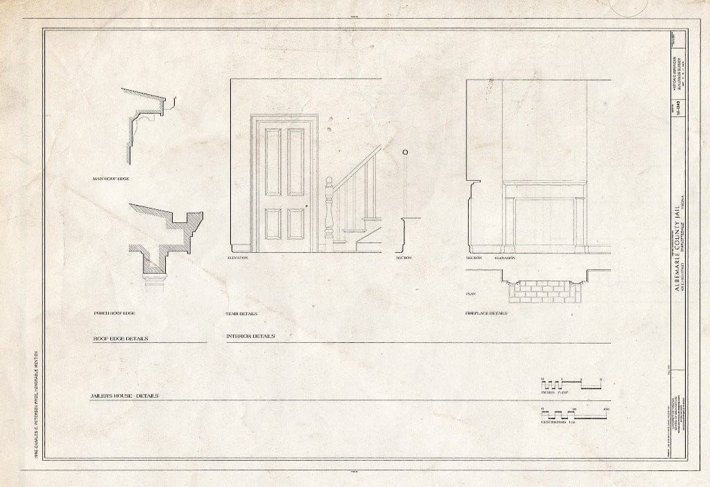 Blueprint Details of Jailer's House - Albemarle County Jail, 409 East High Street, Charlottesville, Charlottesville, VA