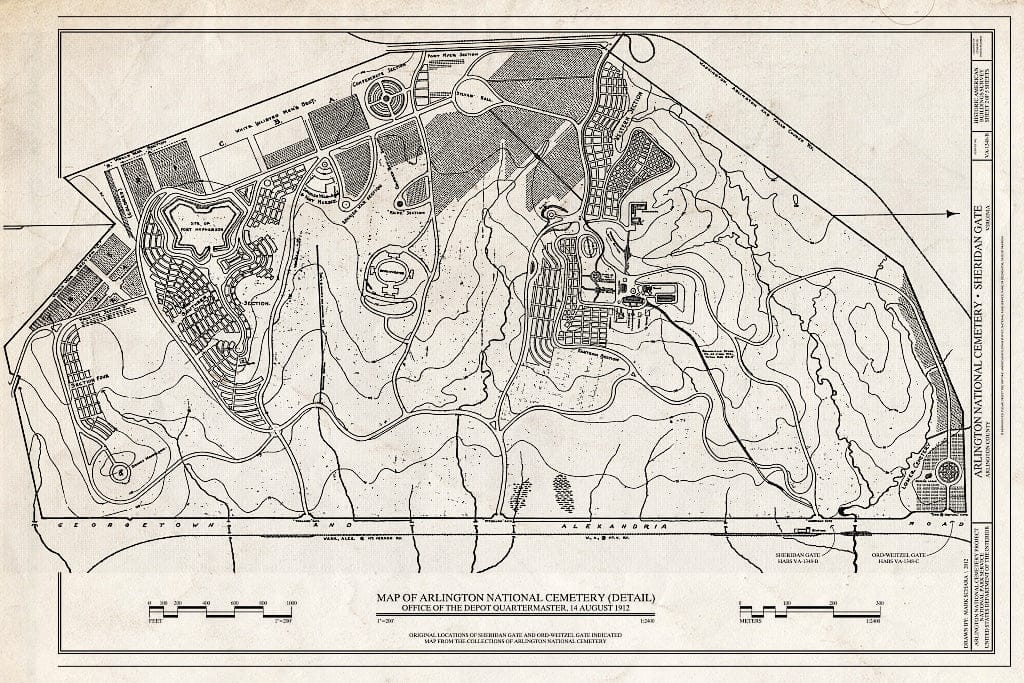 Blueprint 2. Map - Arlington National Cemetery, Sheridan Gate, Arlington, Arlington County, VA