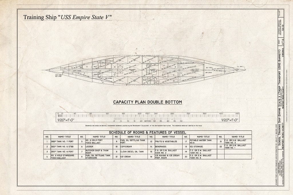 Blueprint Capacity Plan Double Bottom - Empire State V, James River Reserve Fleet, Newport News, Newport News, VA