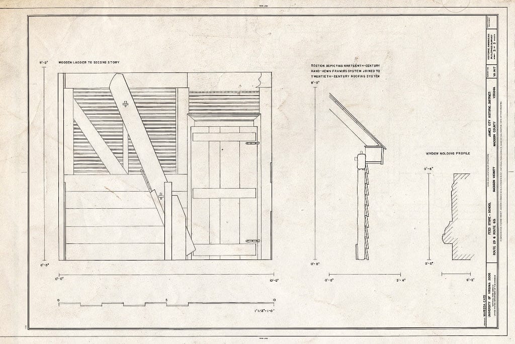 Blueprint Details - Ladder, framing - Feed Store-School, Route 29 & Route 631, Madison, Madison County, VA