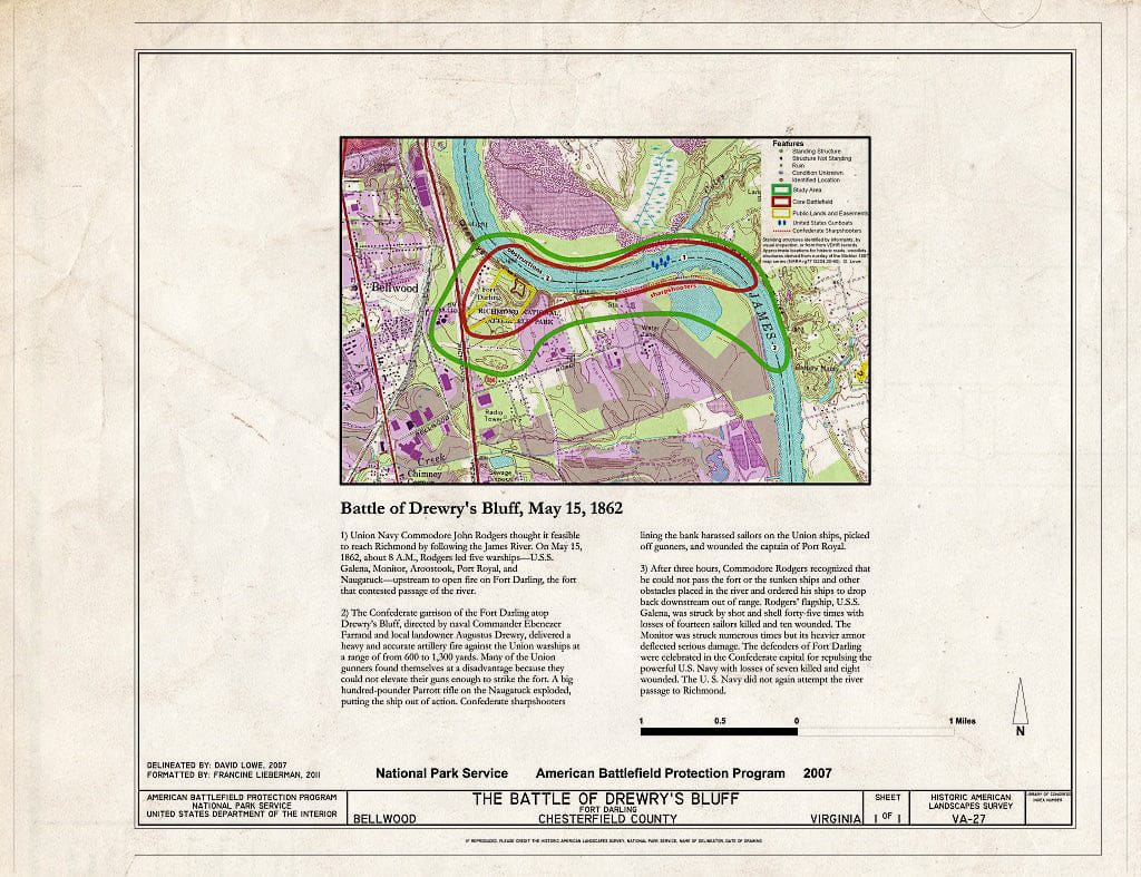 Blueprint Battle of Drewry's Bluff, May 15, 1862 - Battle of Drewry's Bluff, Bellwood, Chesterfield County, VA