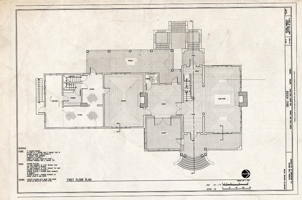 Blueprint First Floor Plan - Obici House, 1400 Sleepy Hole Road, Suffolk, Suffolk, VA