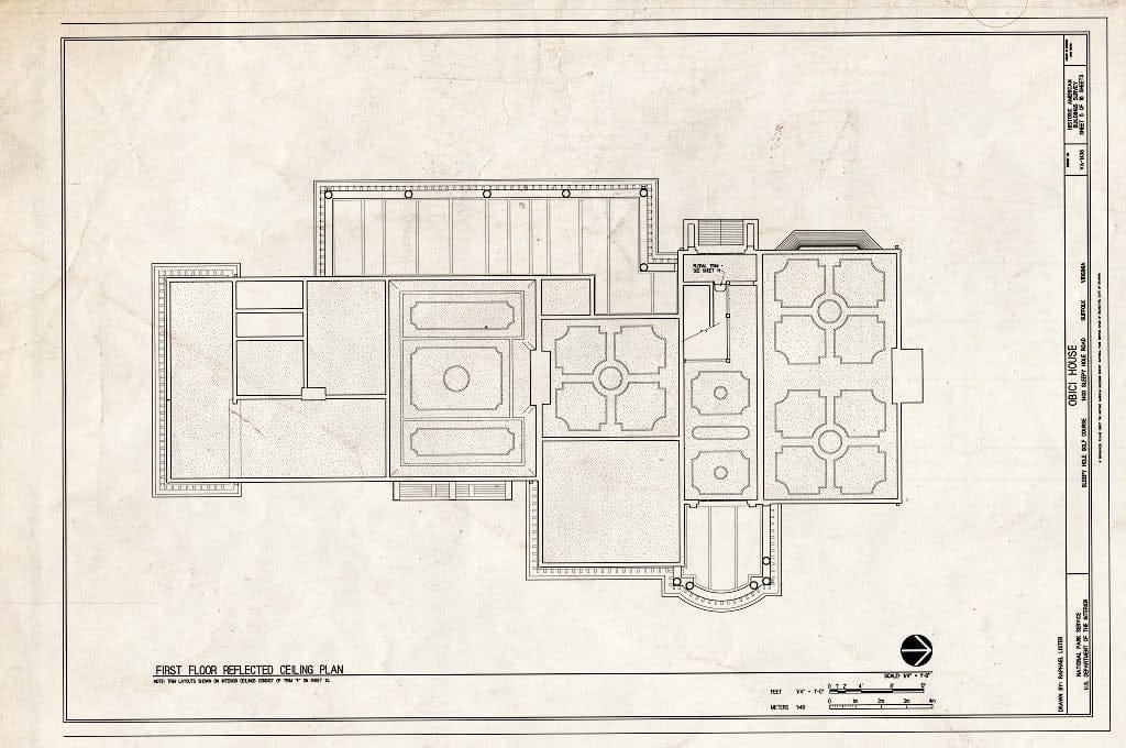 Blueprint First Floor Reflected Ceiling Plan - Obici House, 1400 Sleepy Hole Road, Suffolk, Suffolk, VA