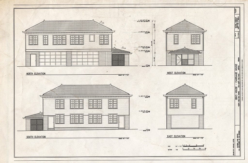 Blueprint Elevations - Obici House, Carriage House, 1400 Sleepy Hole Road, Suffolk, Suffolk, VA