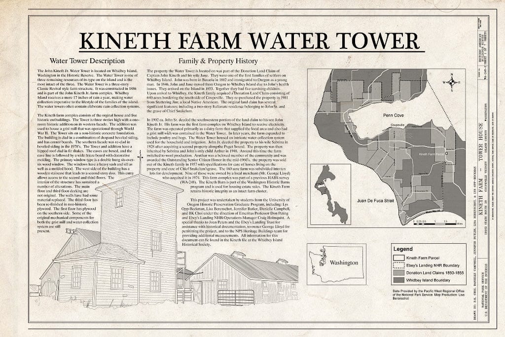 Blueprint Cover - Kineth Farm, Tower House, 19162 State Route 20, Coupeville, Island County, WA