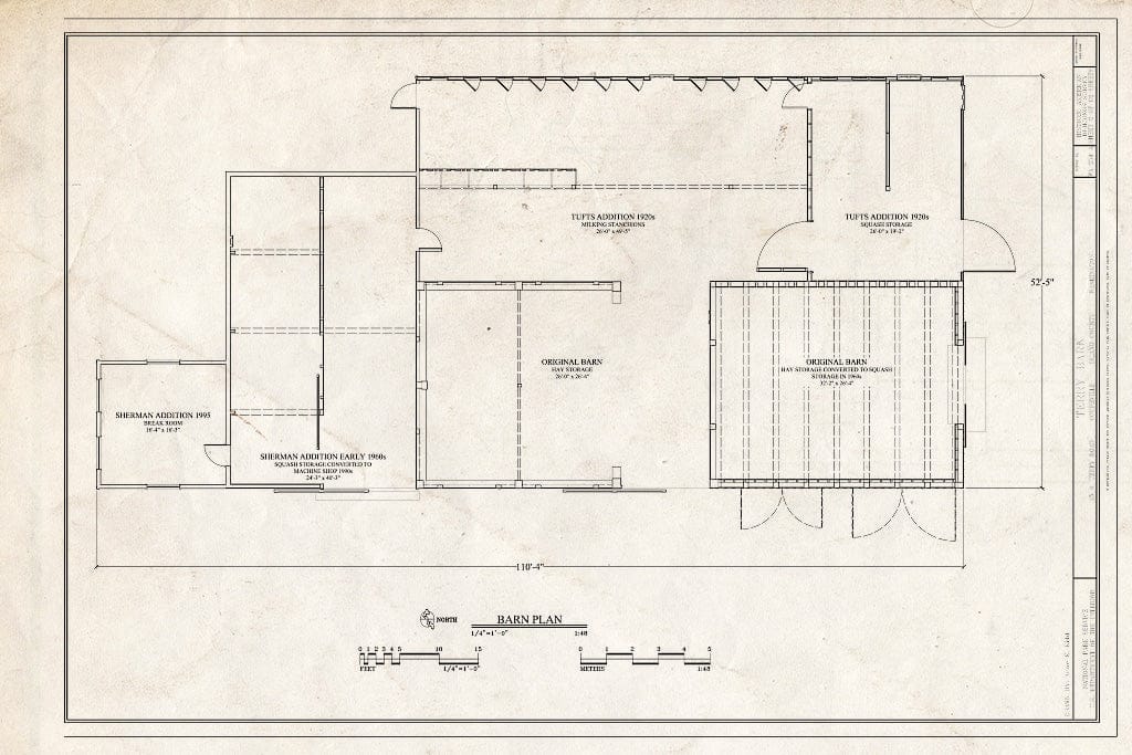 Blueprint Barn Plan - Terry Farm, Barn, 45 Ebey Road, Coupeville, Island County, WA