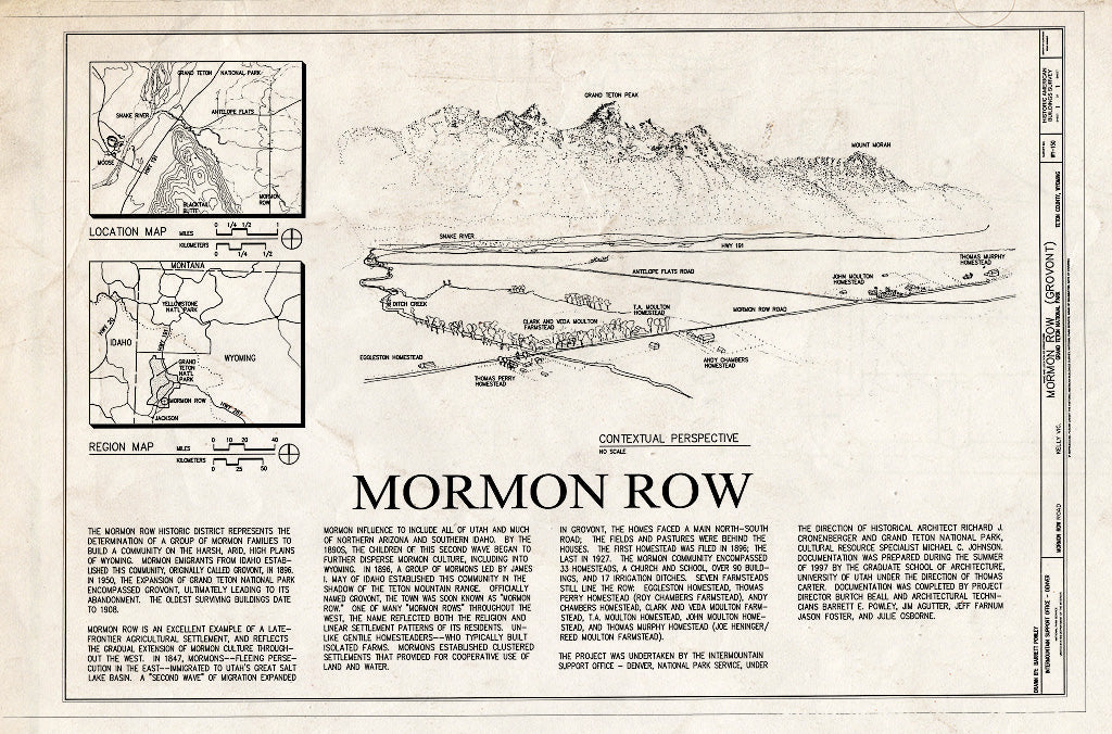 Blueprint Cover Sheet - Mormon Row, Mormon Row Road Near Intersection of Antelope Flats Road, Kelly, Teton County, WY