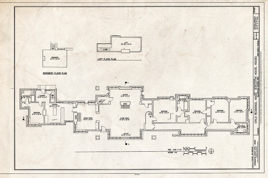 Blueprint Floor Plans - Child Residence, House, Southwest of Nichol Residence & South of Cafeteria, Mammoth, Park County, WY