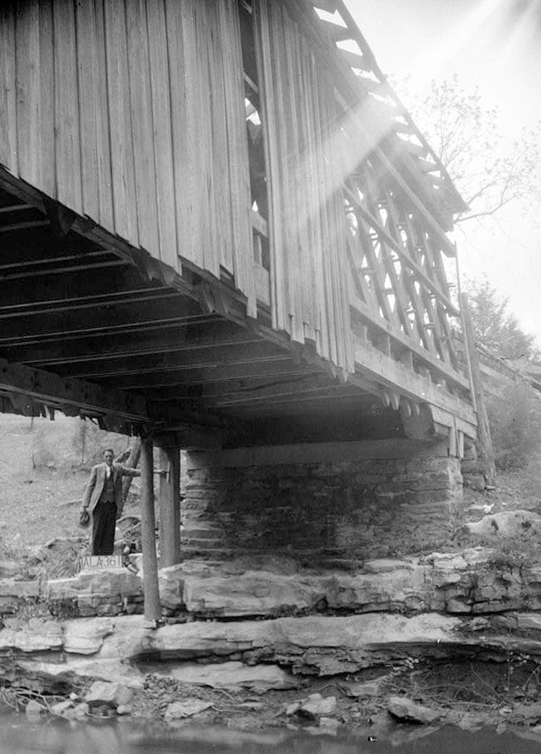 Historic Photo : Cripple Deer Creek Covered Bridge, Allsboro, Colbert County, AL 4 Photograph