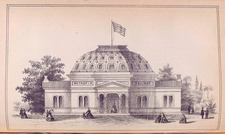 Art Print : 1867, Metropin Railway Station - Vintage Wall Art