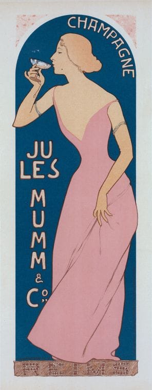 Art Print : Affiche Pour le 'Champagne Jules Mumm', 1898 - Vintage Wall Art