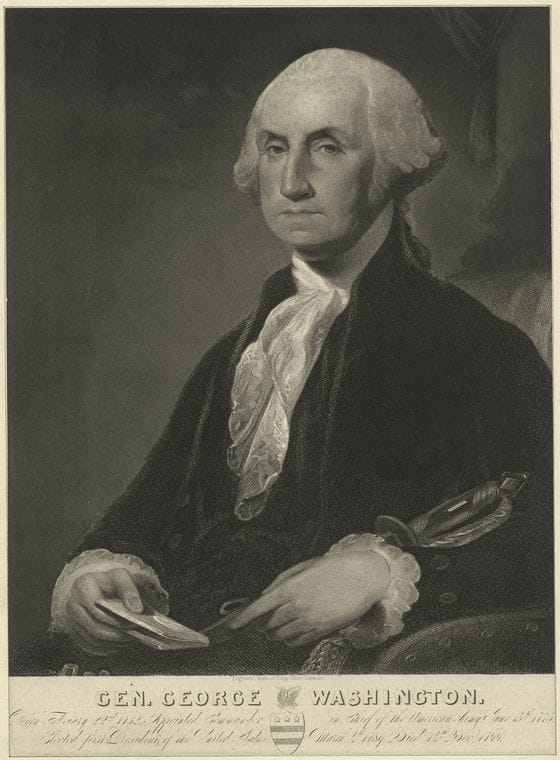 Art Print : c.1775 , Gen. George Washington - Vintage Wall Art