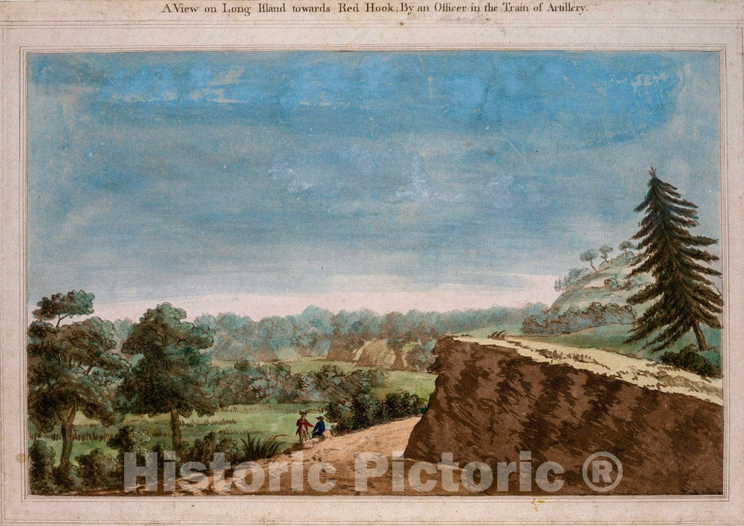 Art Print : A View on Long Island Towards Red Hook [Brooklyn]. - Vintage Wall Art