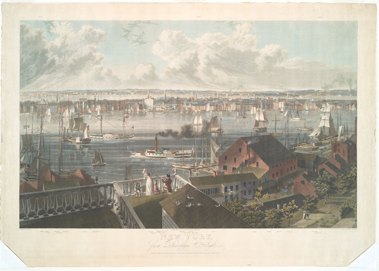 Art Print : 1837, New York, from Brooklyn Heights. - Vintage Wall Art