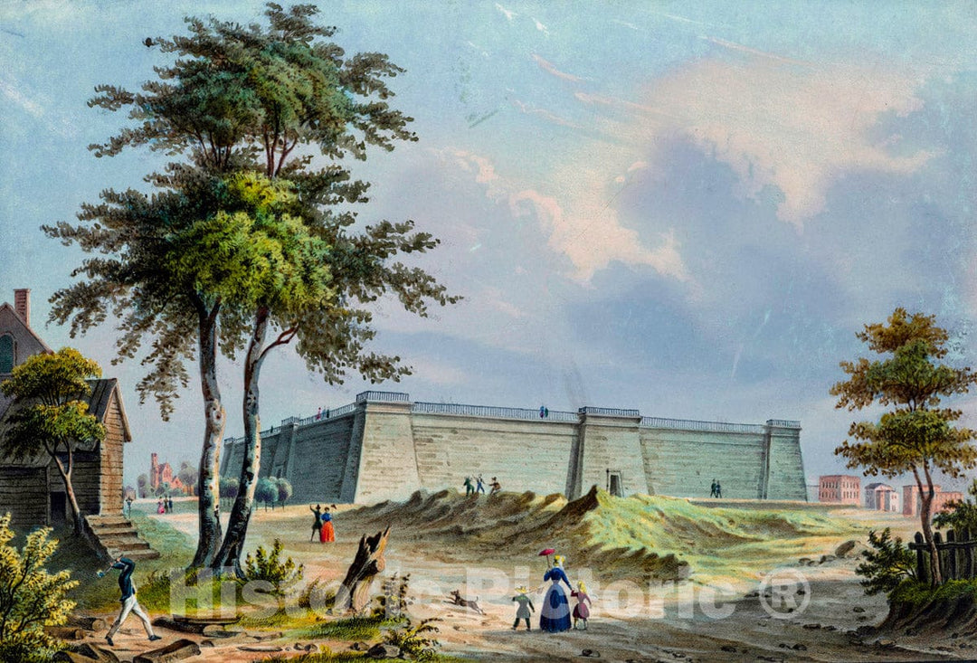 Art Print : 1850, Croton Water Reservoir, New York City. - Vintage Wall Art