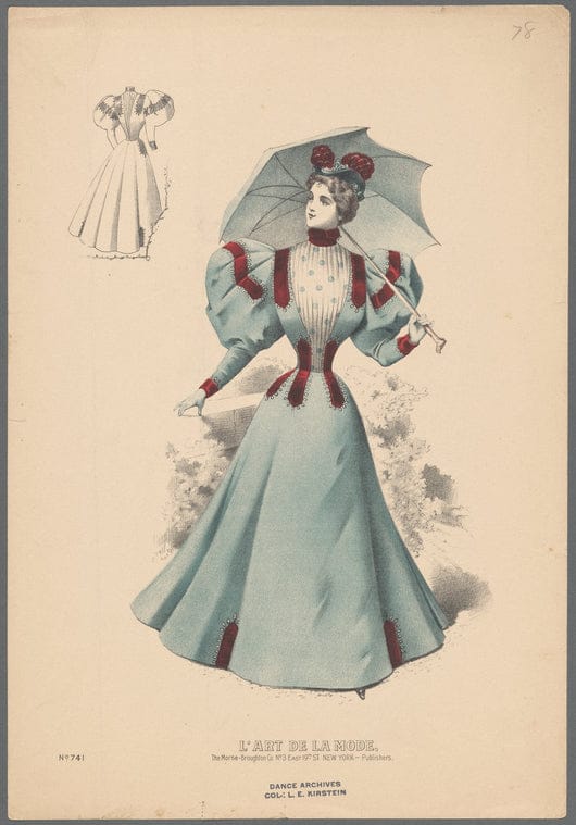 Art Print : American Fashion Plates, 1880 - Vintage Wall Art