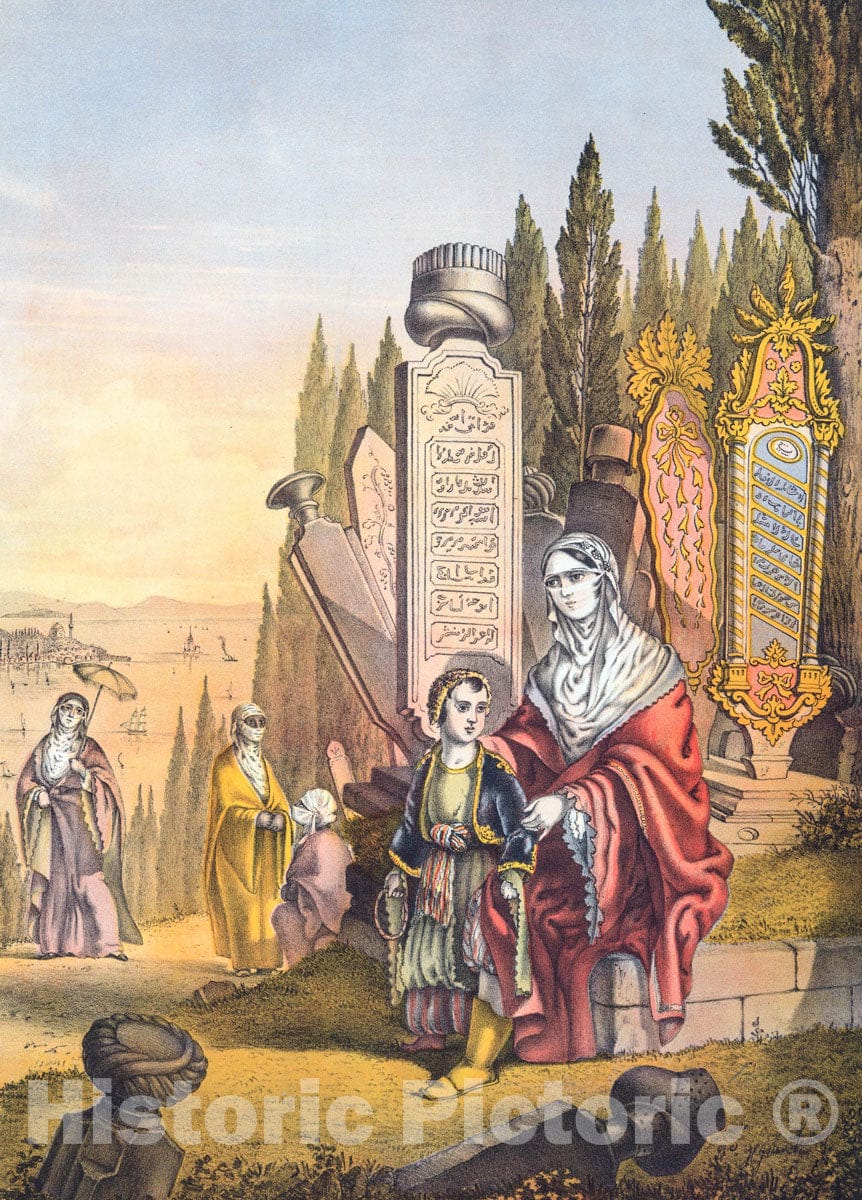 Art Print : 1862, Turkish and Armenian Ladies Abroad - Vintage Wall Art