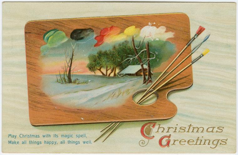 Art Print : Christmas Greetings, 19 - Vintage Wall Art